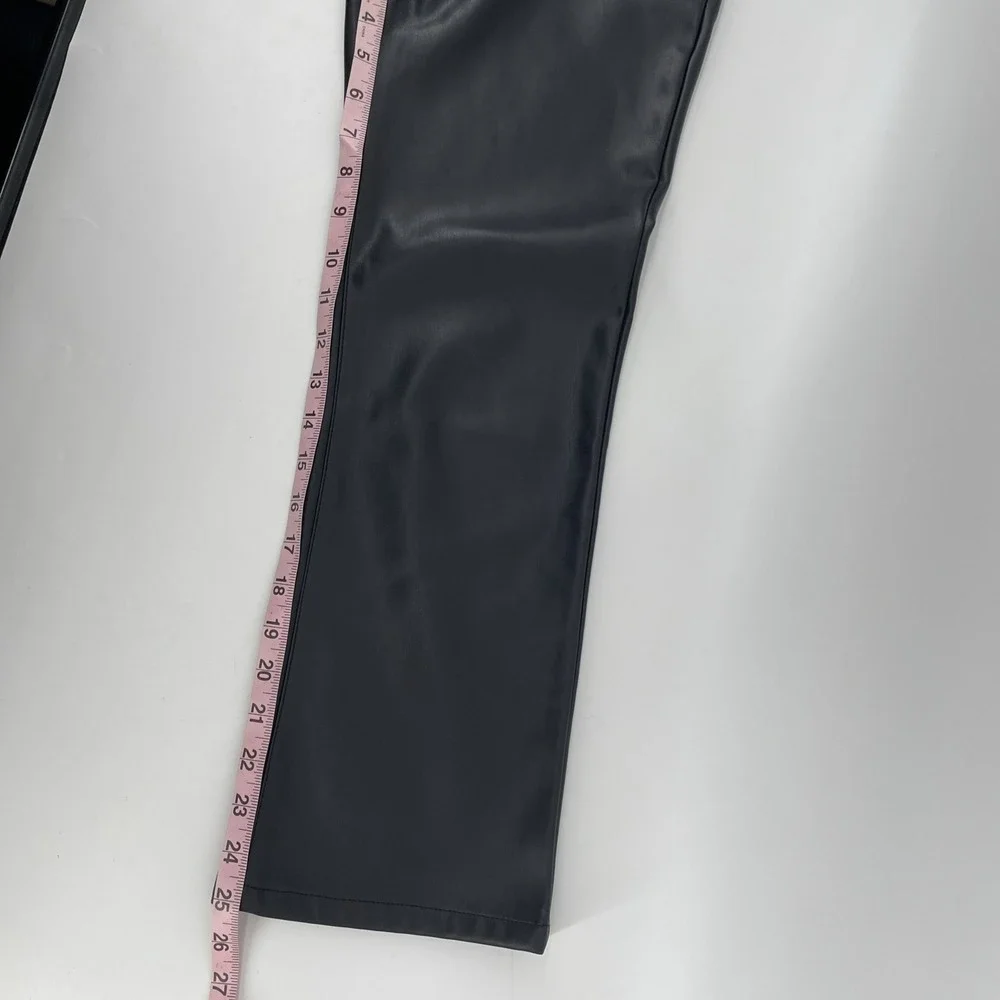 Joe's Jeans Vegan Leather‎ Pants Jeans Women's 26 Black Straight Leg Mid Rise